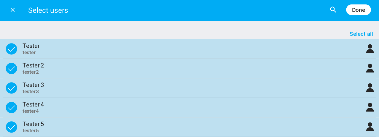 Wybór użytkowników