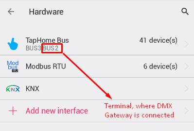 DMX hardver beállítások