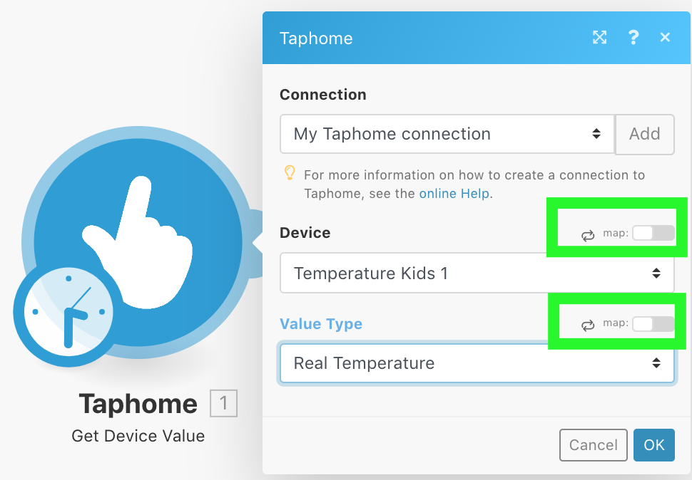 Disattiva la casella di controllo 'map'