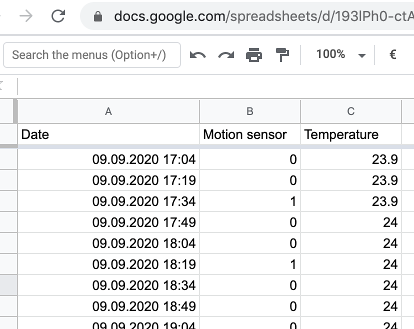 Impostazioni Google Sheets