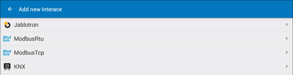 Wybór interfejsu KNX