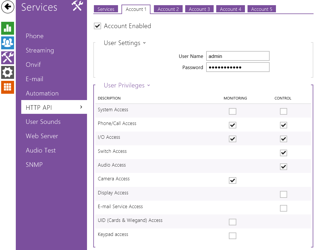 Configurazione utente HTTP 2N